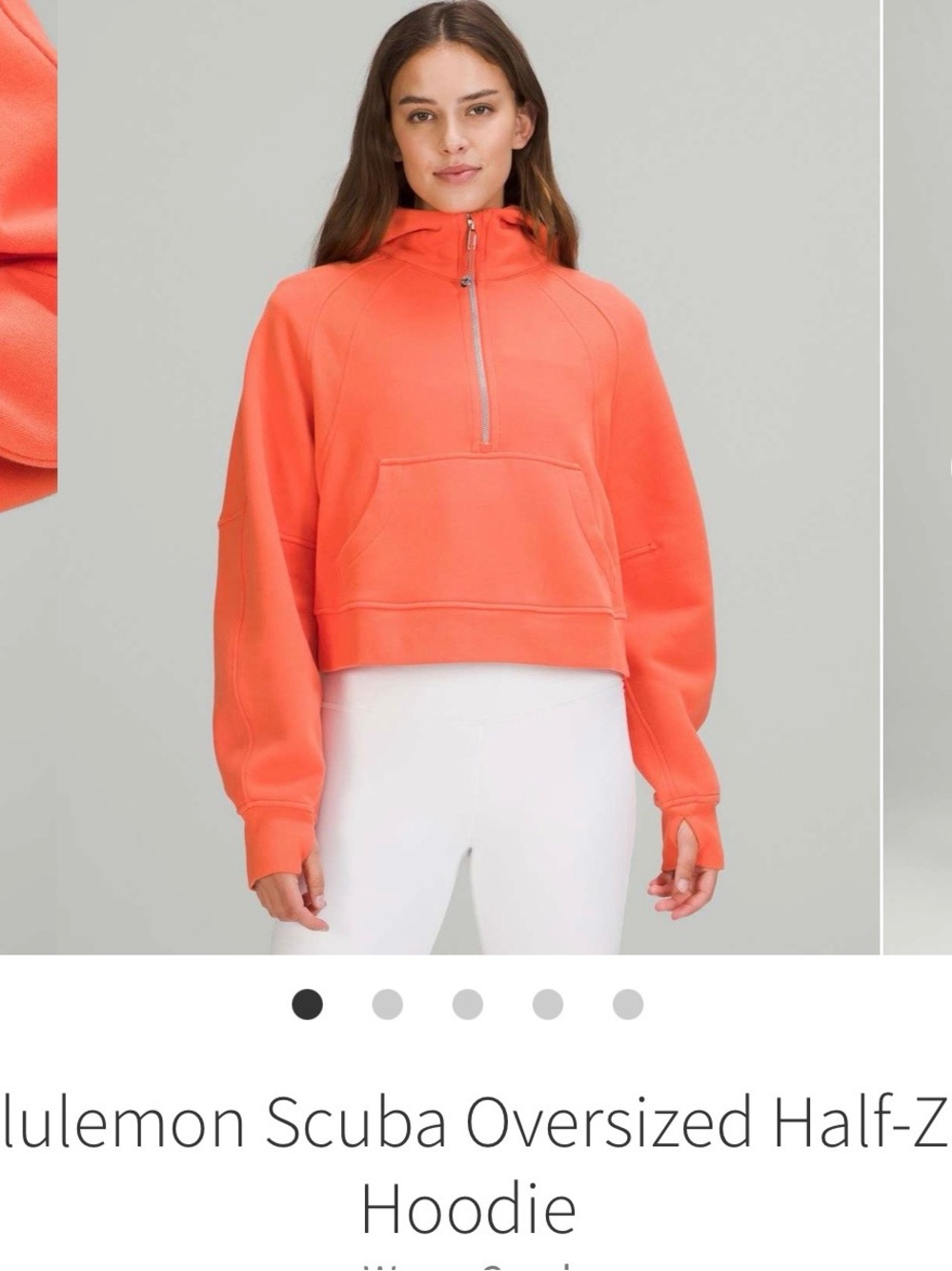 Lululemon Scuba Oversized Half-Zip Hoodie Sz XS/S Orange $138 - Picture 2 of 8